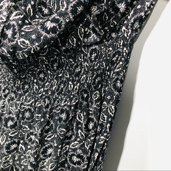 REBECCA Taylor Sweet Briar Jumpsuit Black & White Floral Print Size 6 - Picture 4 of 12